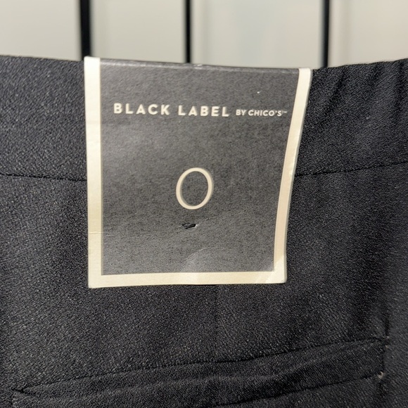 CHICO'S Black Label - Black Front-Slit Wide Leg Pants NWT Sz 0 - Picture 4 of 7
